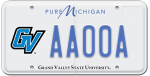 Grand Valley license plate